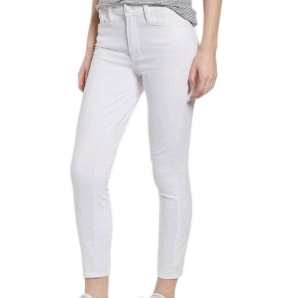 PAIGE Denim - PAIGE Women's Hoxton High-Rise Skinny  Crop Jean In White Size 27